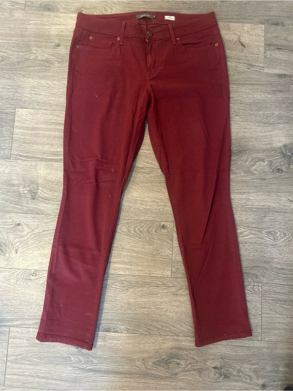 Level 99 Men's Slim Straight Jeans in Burgundy